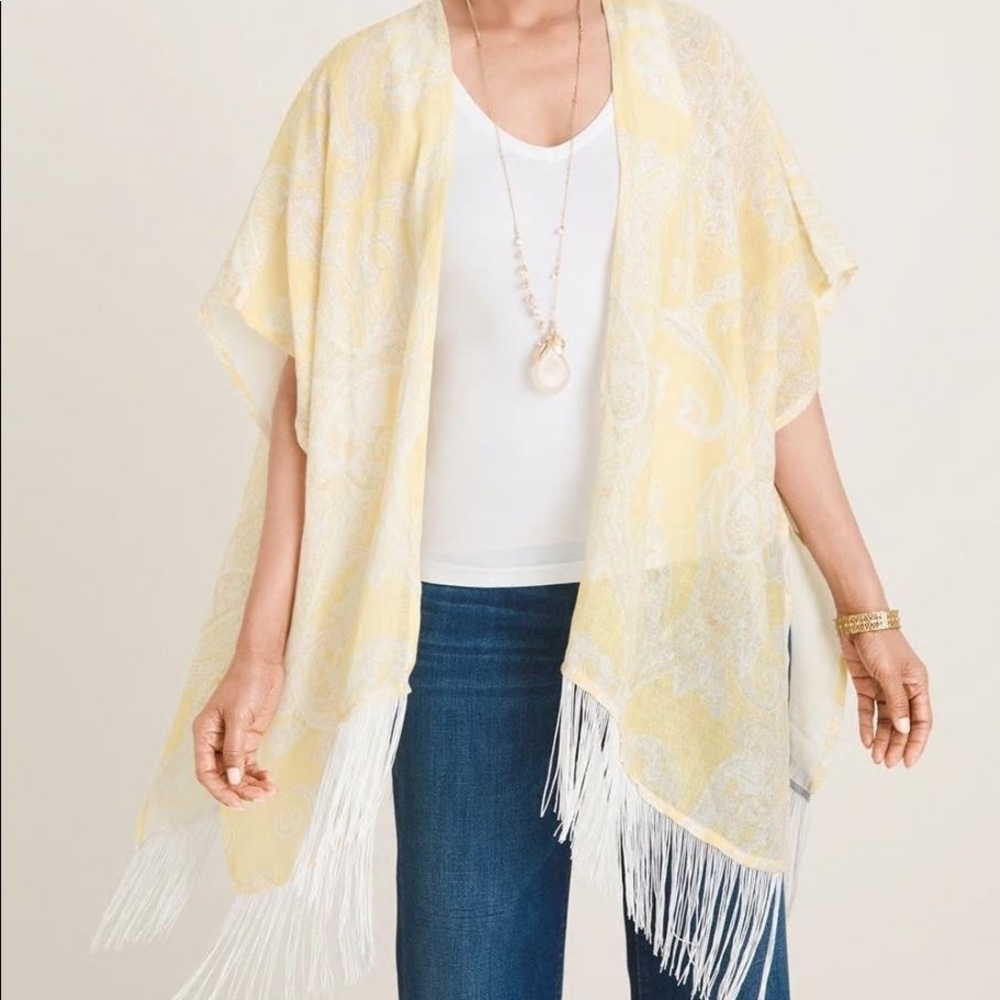 Chicos yellow fringe wrap! 💛
